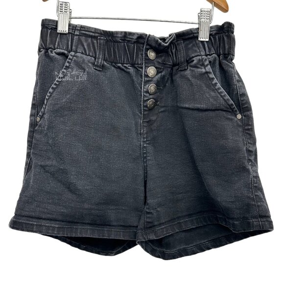Blue Spice Black Button Fly Paper Bag Shorts Size 3 Juniors - Picture 1 of 3